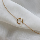 18K OT Buckle Freshwater Pearl Choker Necklace For Women