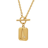 18K OT Buckle Set Sail Zircon Clavicle Chain Necklace Pendant