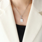 18K OT Buckle Set Sail Zircon Clavicle Chain Necklace Pendant