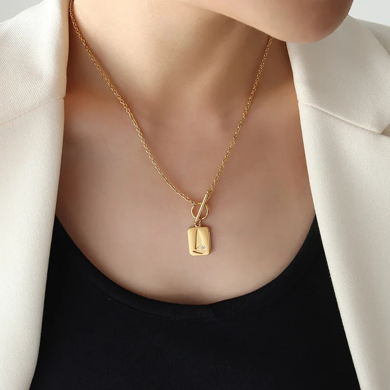 18K OT Buckle Set Sail Zircon Clavicle Chain Necklace Pendant