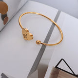 18K Peach Heart ECG Twisted Wire Bracelet For Lover