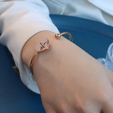 18K Peach Heart ECG Twisted Wire Bracelet For Lover