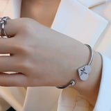 18K Peach Heart ECG Twisted Wire Bracelet For Lover