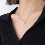 Peach Heart Mother Shell Pendant Necklace for Lovers