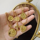 Vintage 18K Charms Pendant for Women DIY Necklaces