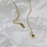 18K Red Heart Charms Choker Necklace Pendants Link Chain Clavicle Necklace