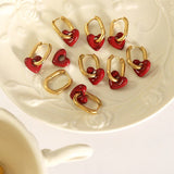 18K Retro Love Necklace Pendant Light Niche Hollow Love Necklace Earrings Set