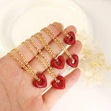 18K Retro Love Necklace Pendant Light Niche Hollow Love Necklace Earrings Set
