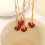 18K Retro Love Necklace Pendant Light Niche Hollow Love Necklace Earrings Set