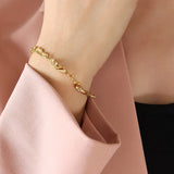 18K Zircon Retractable Bracelet with Niche Inlaid Zircon Jewelry