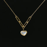 18K Shell Heart Love Necklace Pendant for Women