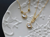 18K Shell Heart Love Necklace Pendant for Women