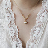 18K Shell Heart Love Necklace Pendant for Women