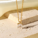 Delicate White/Pink/Green Zircon Clavicle Necklace & Earring Set