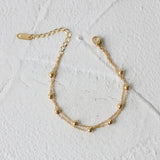 18K Double Layer Sphere Bracelet for Women
