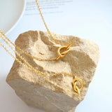 18K Knotted Heart Clavicle Chain Pendant Necklace