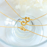 18K Knotted Heart Clavicle Chain Pendant Necklace
