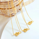 18K Knotted Heart Clavicle Chain Pendant Necklace