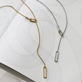 18K Geometric Sweater Chain Y Necklace Pendants For Couple
