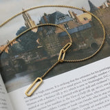 18K Geometric Sweater Chain Y Necklace Pendants For Couple
