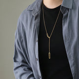 18K Geometric Sweater Chain Y Necklace Pendants For Couple