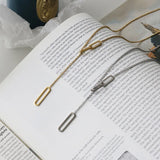 18K Geometric Sweater Chain Y Necklace Pendants For Couple