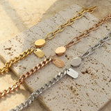18K Hip Hop Lucky Bracelet Chain Bangle Jewelry For Family Gift