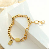 18K Hip Hop Lucky Bracelet Chain Bangle Jewelry For Family Gift
