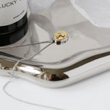 18K Walnut Meteorite Clavicle Chain Necklace for Women