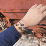 18K Metal Ball Open Bracelet Retro Bangles for Women