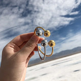 18K Metal Ball Open Bracelet Retro Bangles for Women