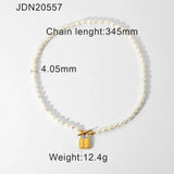 18K Natural Freshwater Pearl Necklace Clavicle Chain Lock Necklace