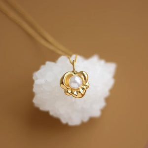 18K Pearl Flower Clavicle Chain Necklace Choker Boho Collier Necklace