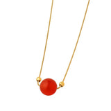 Red Agate Pendant Necklace Snake Bone Chain Jewelry
