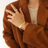 18K Smooth Twisted Cross Open Cuff Bracelet Jewelry Gift