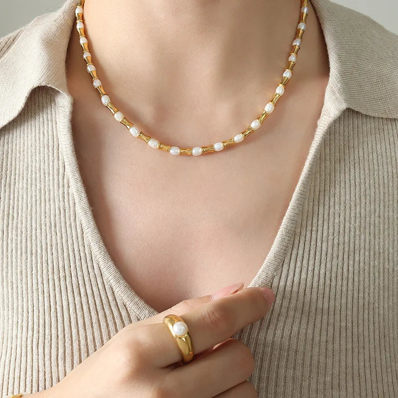 18K Vintage Freshwater Pearl Waist Jewelry Set