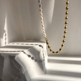 18K Stitching Barrel Freshwater Pearl Choker Necklace
