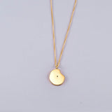 18K Sun Compass Round Coins Necklace Pendants Personalized Long Necklace