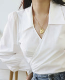 18K Pearl of the Sea Long Necklace Freshwater Pearl Sweater Chain for Women
