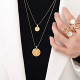 18K Queen Elizabeth Portrait Necklace Pendant With Bead Sweater Chain