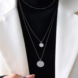 18K Queen Elizabeth Portrait Necklace Pendant With Bead Sweater Chain