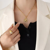 18K Hollow Straw Hat Jewelry Set For Women Gift