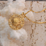 18K Hollow Straw Hat Jewelry Set For Women Gift