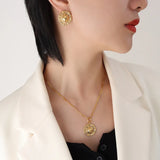 18K Hollow Straw Hat Jewelry Set For Women Gift