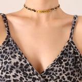 Punk Leather Rope Chain Collar Necklace Choker