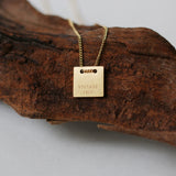Vintage 1967 Antique Letter Square Clavicle Chain Necklace Pendant