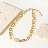 Vintage Baroque Pearl Twist Chain Necklace and Bracelet Set