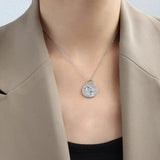 Vintage Bird and Fish Double Side Clavicle Chain Pendant Necklace Charm