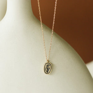 Vintage Flower Tulip Necklace Pendant Jewelry for Women