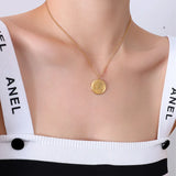 Vintage Coin Charm Necklace Clavicle Chain Pendant